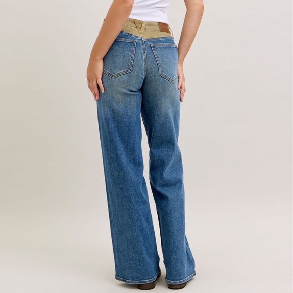 NEW🎉Judy Blue MR Column Straight Jeans with Corduroy Waist - Picture 8 of 11